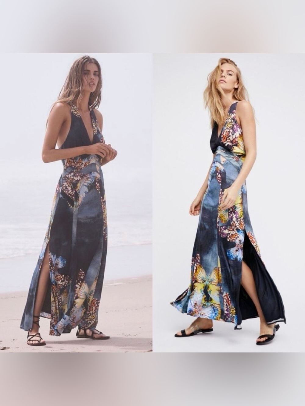 Free People Butterfly Flowy Bohemian Maxi Dress, Size XS